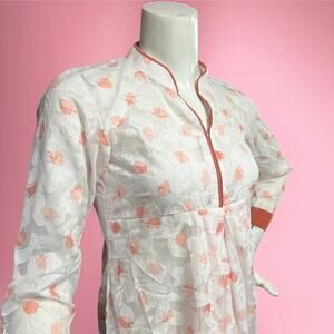 VINTAGE 70s Handmade Strawberry Floral Dress Size 2 Kurta Prairie Cottage